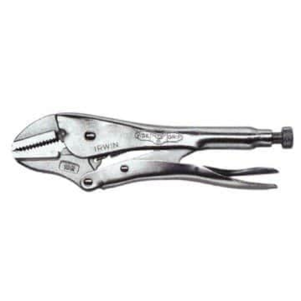 זוג צבת נעילה מכסף, הידועה גם בשם צבת מלחציים, עם לסת מעוקלת ובורג מתכוונן בקצה הידית, מושלמת לכל אוסף כלי עבודה, מבודדת על רקע לבן.