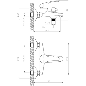 ברז אמבט GULL כרום ניקל AQUILA